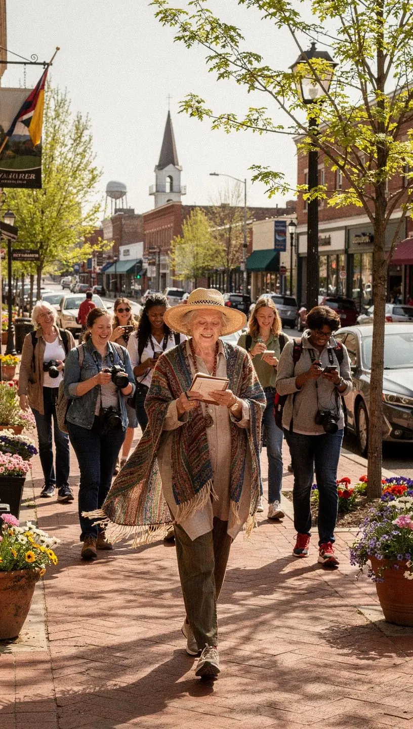 Rodzina eksplorująca park narodowy z mapą w ręku.